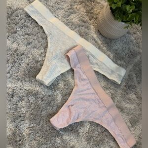 Victoria’s Secret Sparkly Logo Thong 2pc Bundle